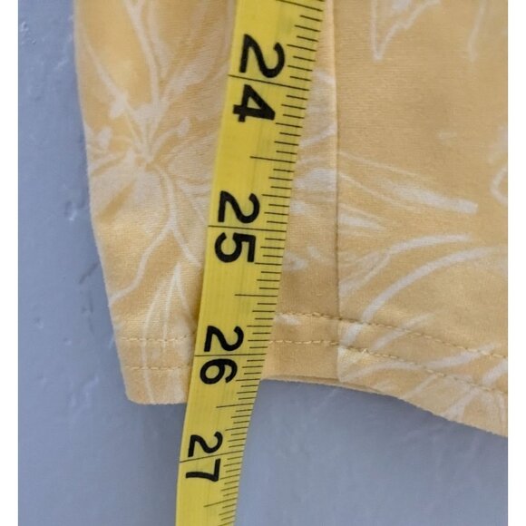 Hang Ten Womens XL Yellow Floral Long Sleeve Top shirt UV Protection Zipper Pock - Picture 9 of 10